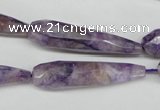 CDA342 15.5 inches 10*40mm faceted teardrop dyed dogtooth amethyst beads