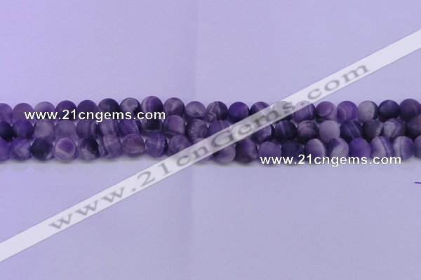 CDA351 15.5 inches 6mm round matte dogtooth amethyst beads