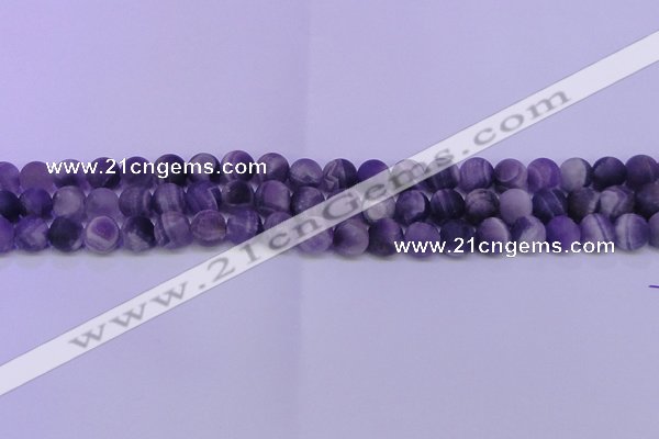 CDA352 15.5 inches 8mm round matte dogtooth amethyst beads