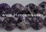 CDA37 15.5 inches 16mm wavy coin dogtooth amethyst beads