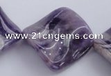 CDA41 15.5 inches 30*30mm twisted diamond dogtooth amethyst beads