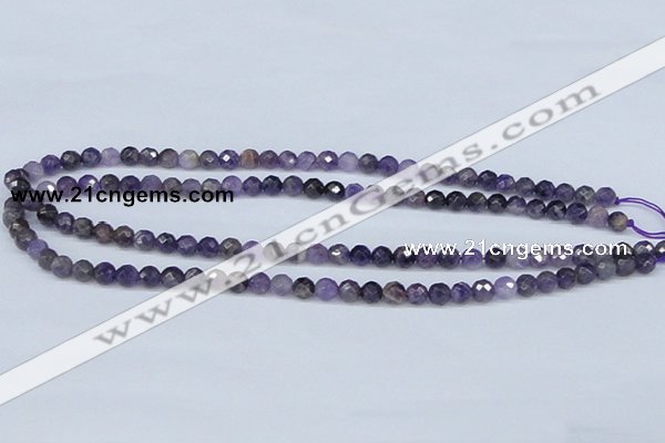 CDA58 15.5 inches 6mm faceted round dogtooth amethyst beads