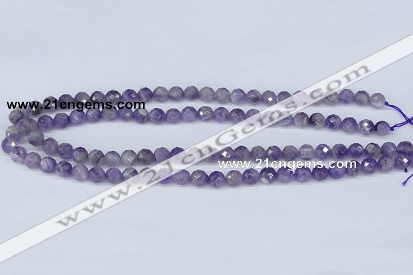 CDA59 15.5 inches 8mm faceted round dogtooth amethyst beads