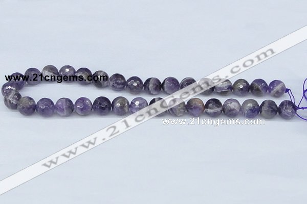 CDA61 15.5 inches 12mm faceted round dogtooth amethyst beads