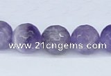 CDA62 15.5 inches 14mm faceted round dogtooth amethyst beads