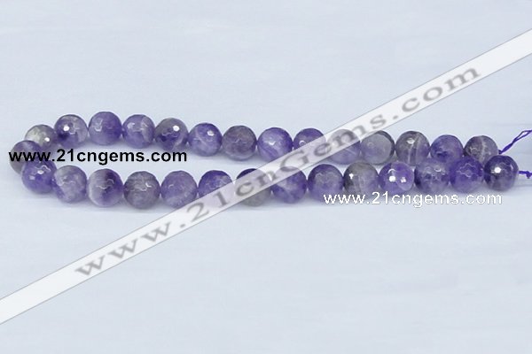 CDA62 15.5 inches 14mm faceted round dogtooth amethyst beads