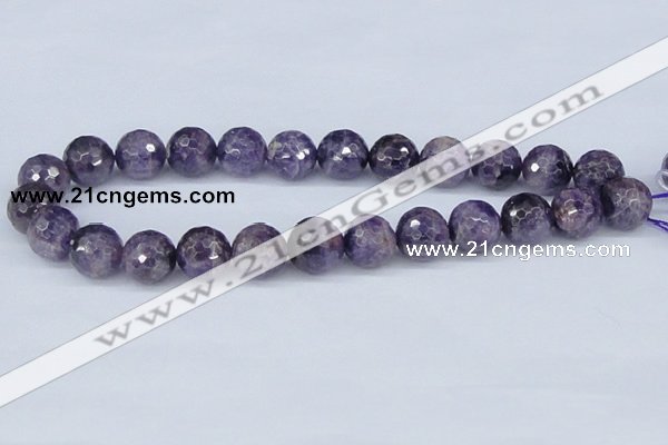 CDA63 15.5 inches 16mm faceted round dogtooth amethyst beads