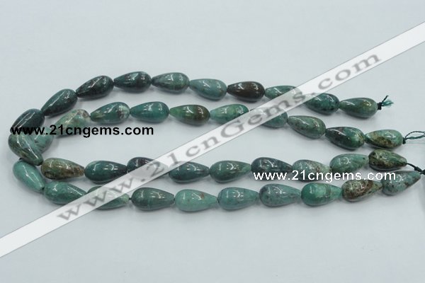 CDB08 15.5 inches 10*20mm teardrop natural new dragon blood jasper beads