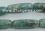 CDB09 15.5 inches 10*30mm cylinder natural new dragon blood jasper beads