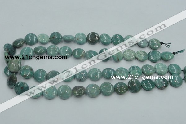 CDB17 15.5 inches 14mm flat round natural new dragon blood jasper beads