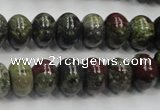 CDB202 15.5 inches 8*12mm rondelle natural dragon blood jasper beads