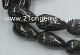 CDB203 15.5 inches 10*20mm teardrop natural dragon blood jasper beads