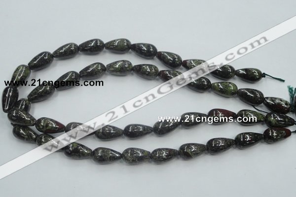 CDB203 15.5 inches 10*20mm teardrop natural dragon blood jasper beads