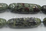 CDB204 12*40mm carved cylinder natural dragon blood jasper beads