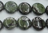 CDB208 15.5 inches 16mm flat round natural dragon blood jasper beads