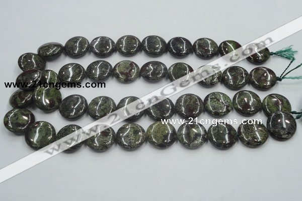 CDB209 15.5 inches 20mm flat round natural dragon blood jasper beads