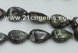 CDB215 15.5 inches 10*14mm flat teardrop natural dragon blood jasper beads