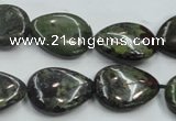 CDB217 15.5 inches 15*20mm flat teardrop natural dragon blood jasper beads