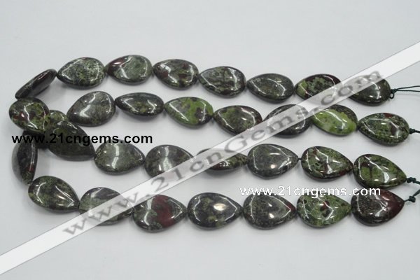 CDB218 15.5 inches 18*25mm flat teardrop natural dragon blood jasper beads