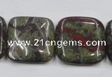 CDB222 15.5 inches 25*25mm square natural dragon blood jasper beads