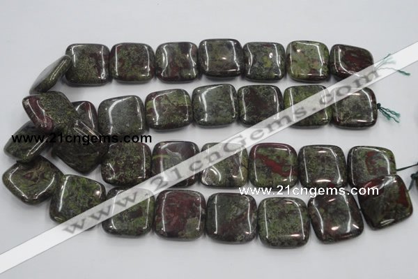 CDB222 15.5 inches 25*25mm square natural dragon blood jasper beads