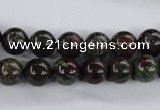 CDB252 15.5 inches 10mm round natural dragon blood jasper beads