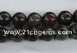 CDB253 15.5 inches 12mm round natural dragon blood jasper beads