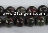 CDB254 15.5 inches 14mm round natural dragon blood jasper beads