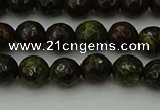 CDB310 15.5 inches 4mm faceted round dragon blood jasper beads