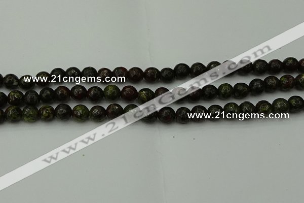 CDB310 15.5 inches 4mm faceted round dragon blood jasper beads