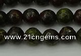 CDB311 15.5 inches 6mm faceted round dragon blood jasper beads