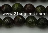 CDB312 15.5 inches 8mm faceted round dragon blood jasper beads