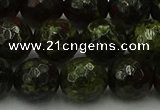 CDB315 15.5 inches 14mm faceted round dragon blood jasper beads