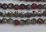 CDB320 15.5 inches 4mm faceted round dragon blood jasper beads