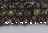 CDB329 15.5 inches 6mm faceted round A grade dragon blood jasper beads