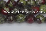 CDB330 15.5 inches 8mm faceted round A grade dragon blood jasper beads