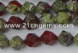 CDB336 15.5 inches 6mm faceted nuggets dragon blood jasper beads