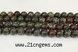 CDB344 15.5 inches 12mm round dragon blood jasper beads wholesale