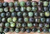 CDB363 15 inches 10mm faceted round dragon blood jasper beads