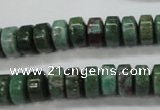 CDB38 15.5 inches 6*10mm tyre new dragon blood jasper beads