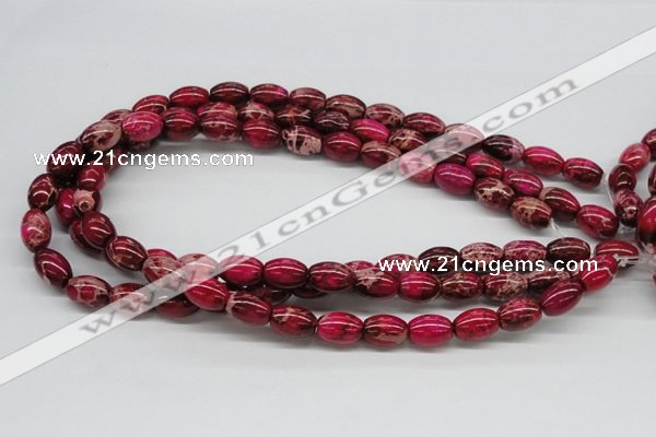 CDE09 15.5 inches 10*14mm rice dyed sea sediment jasper beads