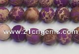 CDE1020 15.5 inches 4mm round matte sea sediment jasper beads