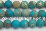 CDE1025 15.5 inches 4mm round matte sea sediment jasper beads