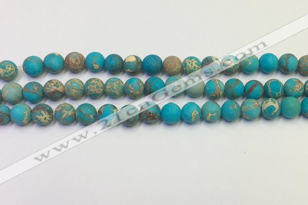 CDE1026 15.5 inches 6mm round matte sea sediment jasper beads