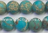 CDE1027 15.5 inches 8mm round matte sea sediment jasper beads