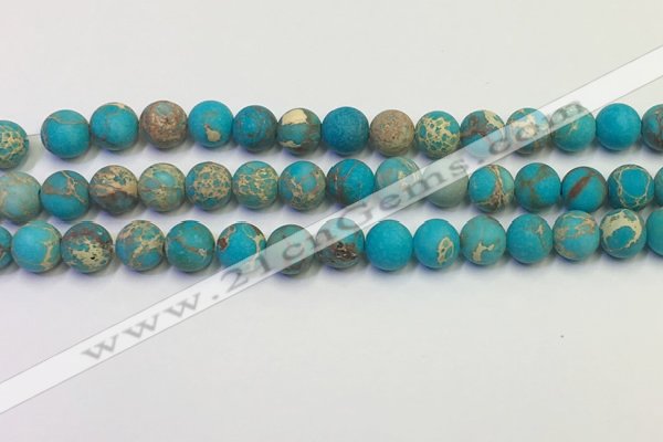 CDE1027 15.5 inches 8mm round matte sea sediment jasper beads