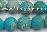 CDE1028 15.5 inches 10mm round matte sea sediment jasper beads