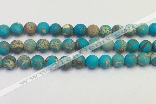 CDE1029 15.5 inches 12mm round matte sea sediment jasper beads