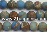 CDE1030 15.5 inches 4mm round matte sea sediment jasper beads