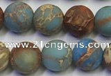 CDE1032 15.5 inches 8mm round matte sea sediment jasper beads